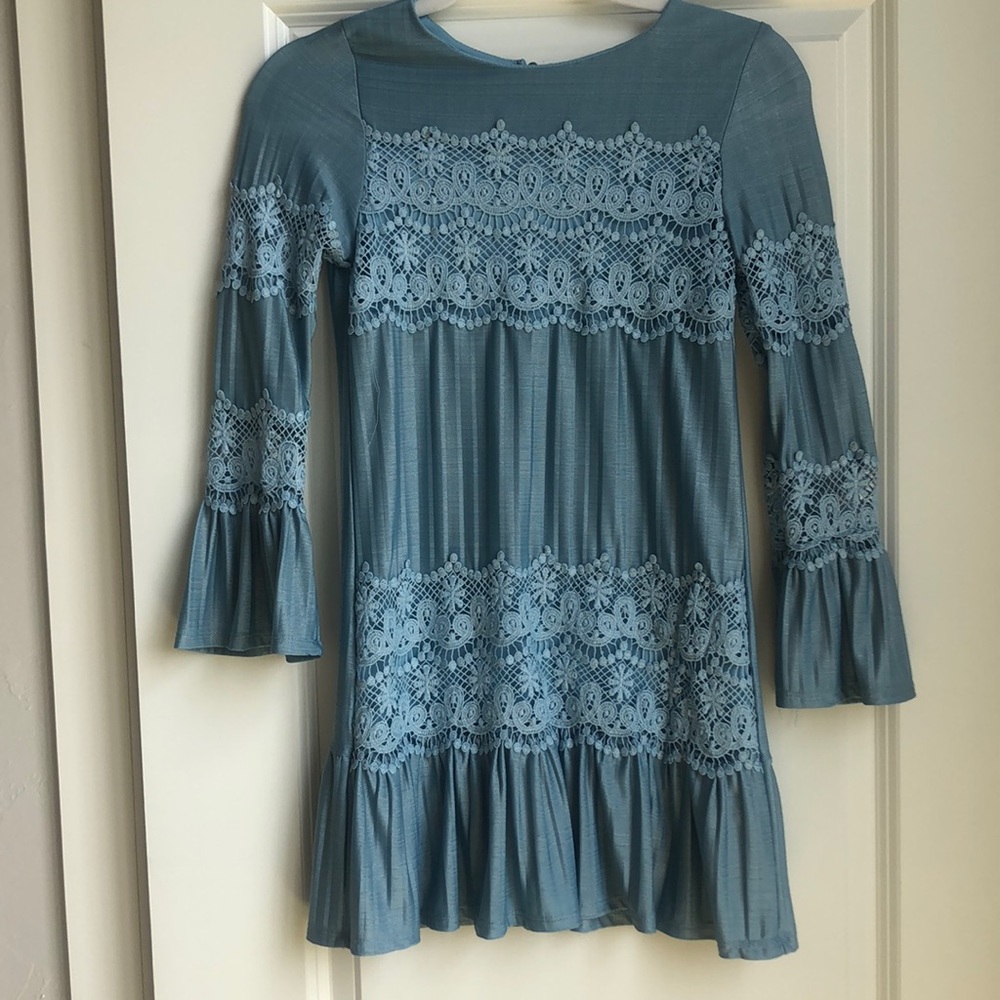 GB Girls Metallic Blue Dress Size M (Girl)